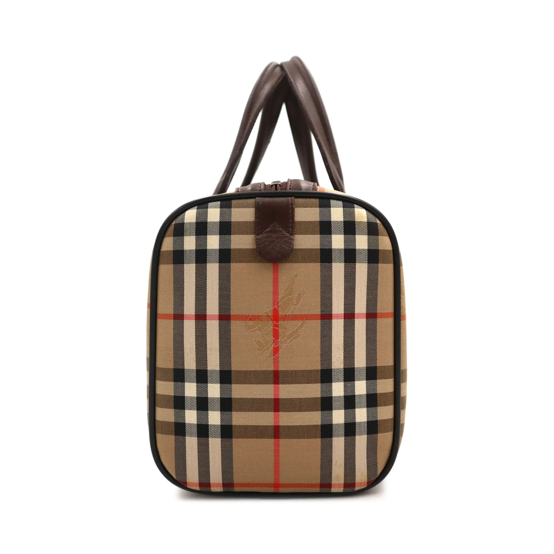Burberry Haymarket Check Canvas Boston Travel Bag