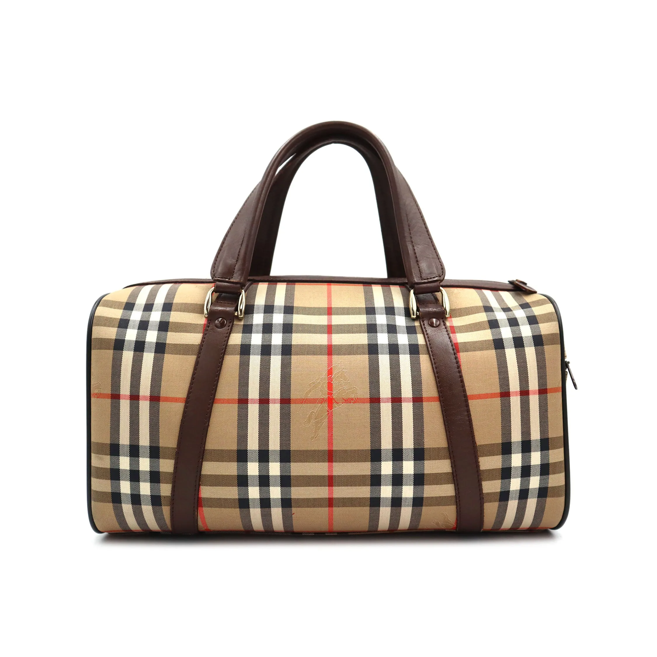 Burberry Haymarket Check Canvas Boston Travel Bag