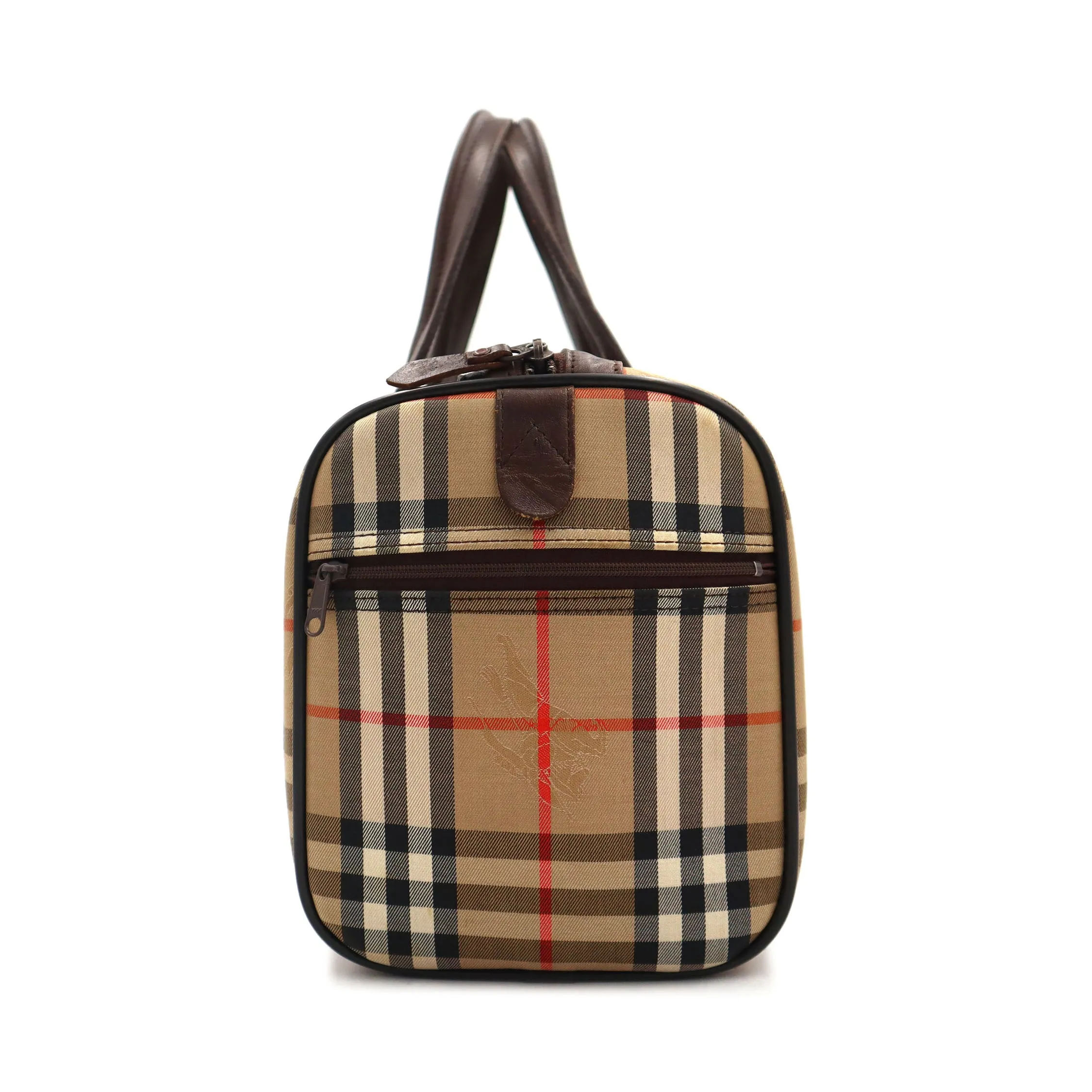 Burberry Haymarket Check Canvas Boston Travel Bag