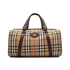 Burberry Haymarket Check Canvas Boston Travel Bag