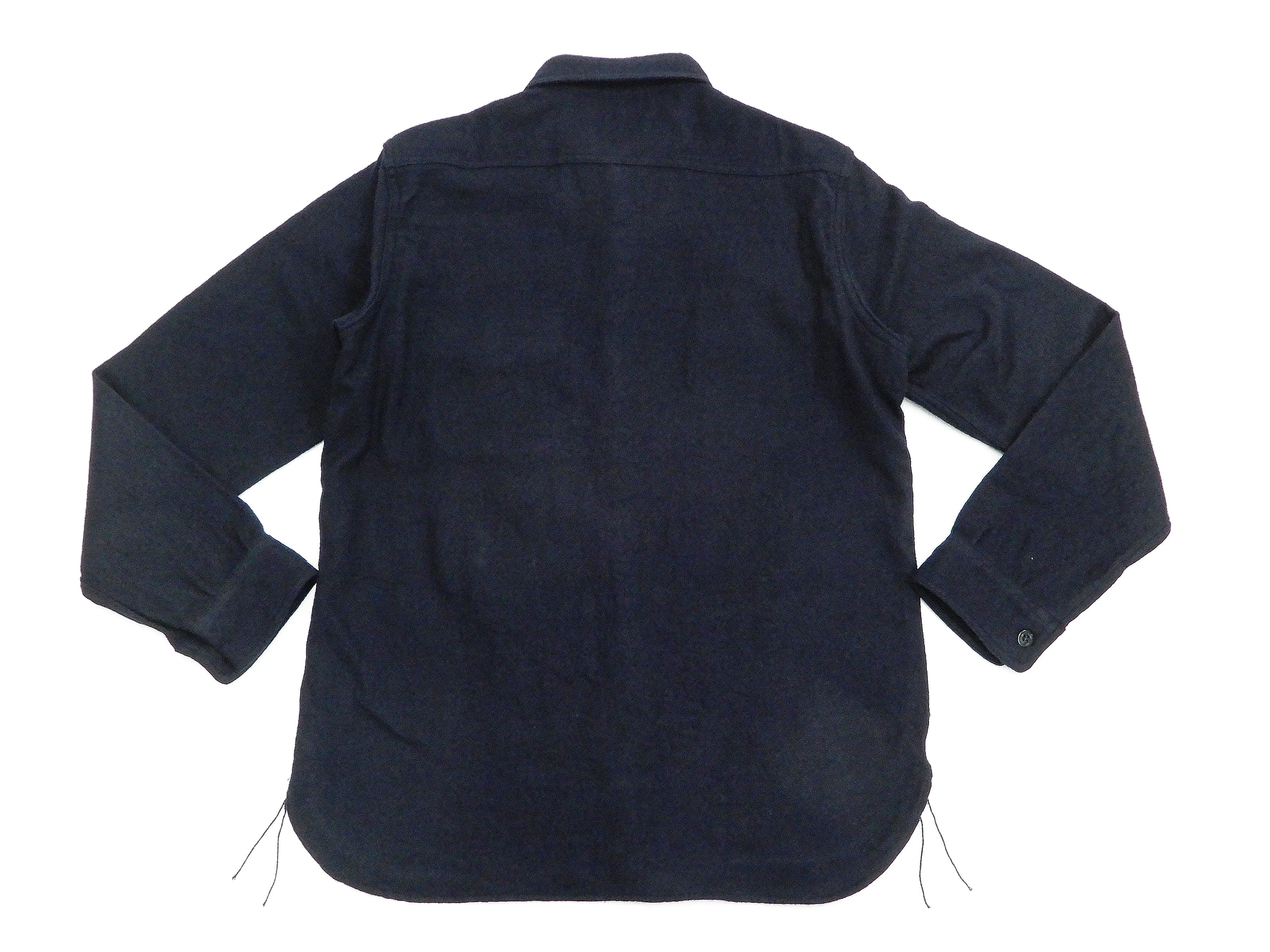 Buzz Rickson US Navy CPO Shirt Mens Plain Long Sleeve Wool-Flannel Shirt BR24961 Navy-Blue