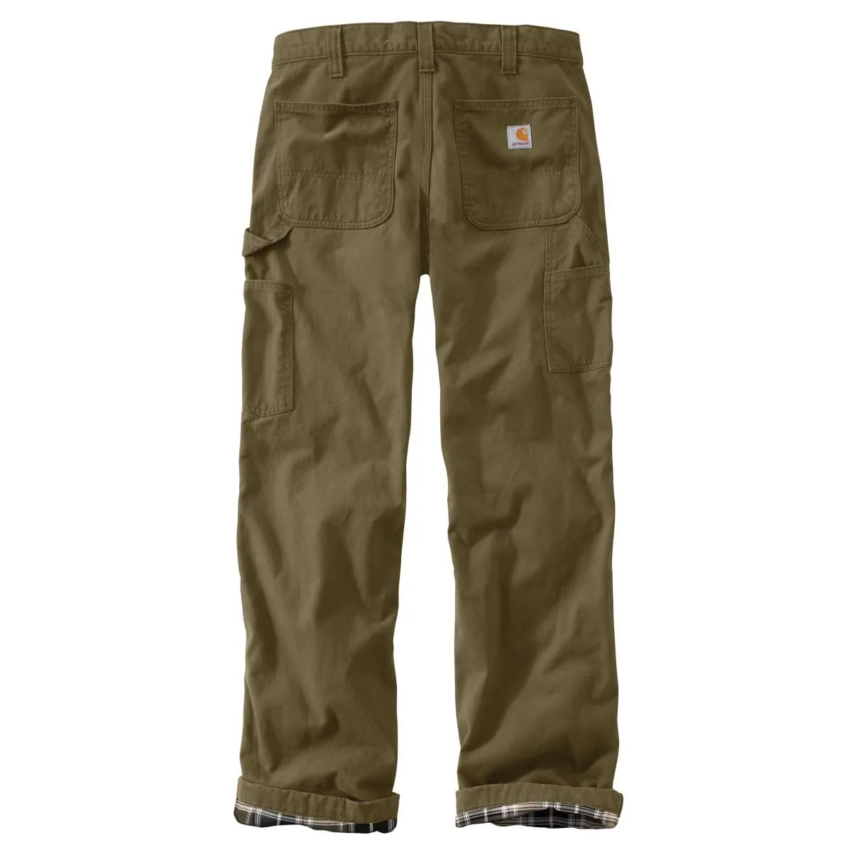 Carhartt Men's Army Green Washed Twill Dungaree Flannel Lined
