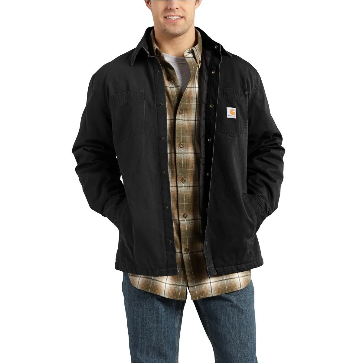 Carhartt Men's Black Chatfield Ripstop Shirt Jacket