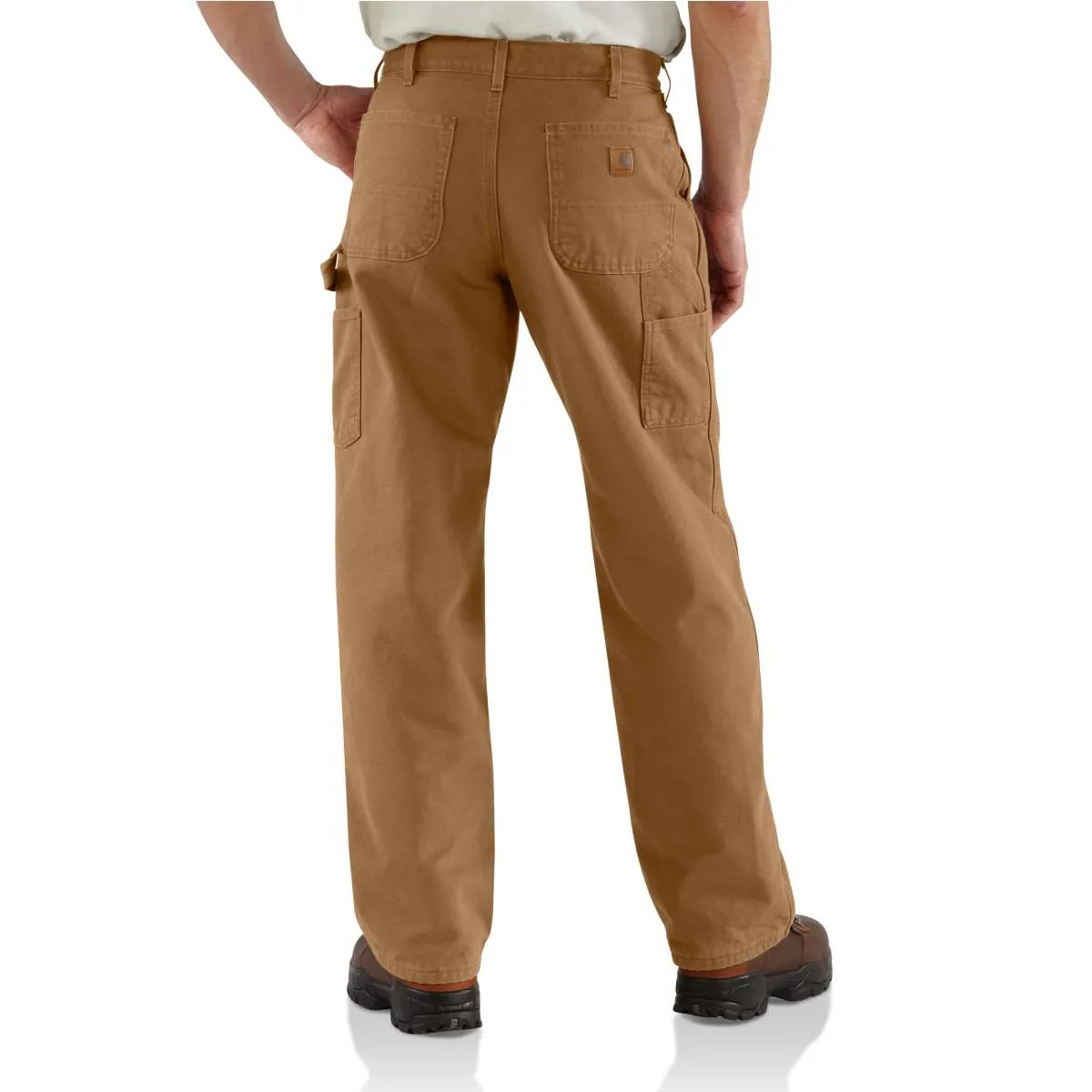 Carhartt Men's Carhartt Brown Washed Duck Work Dungaree/Flannel Lined Pant