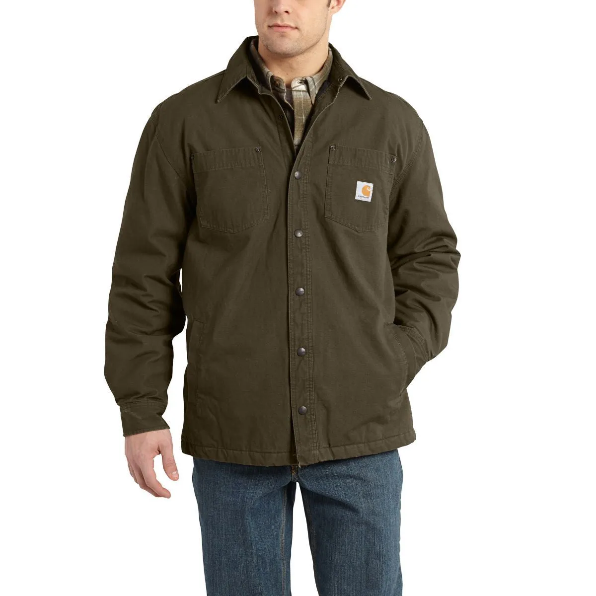 Carhartt Men's Dark Coffee Chatfield Ripstop Shirt Jacket