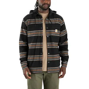 Carhartt Men's Rugged Flex Relaxed Fit Flannel Lined Hooded Shirt Jac