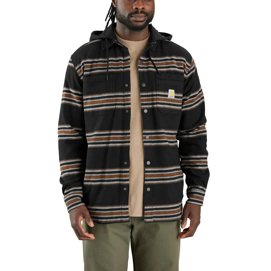 Carhartt Men's Rugged Flex Relaxed Fit Flannel Lined Hooded Shirt Jac