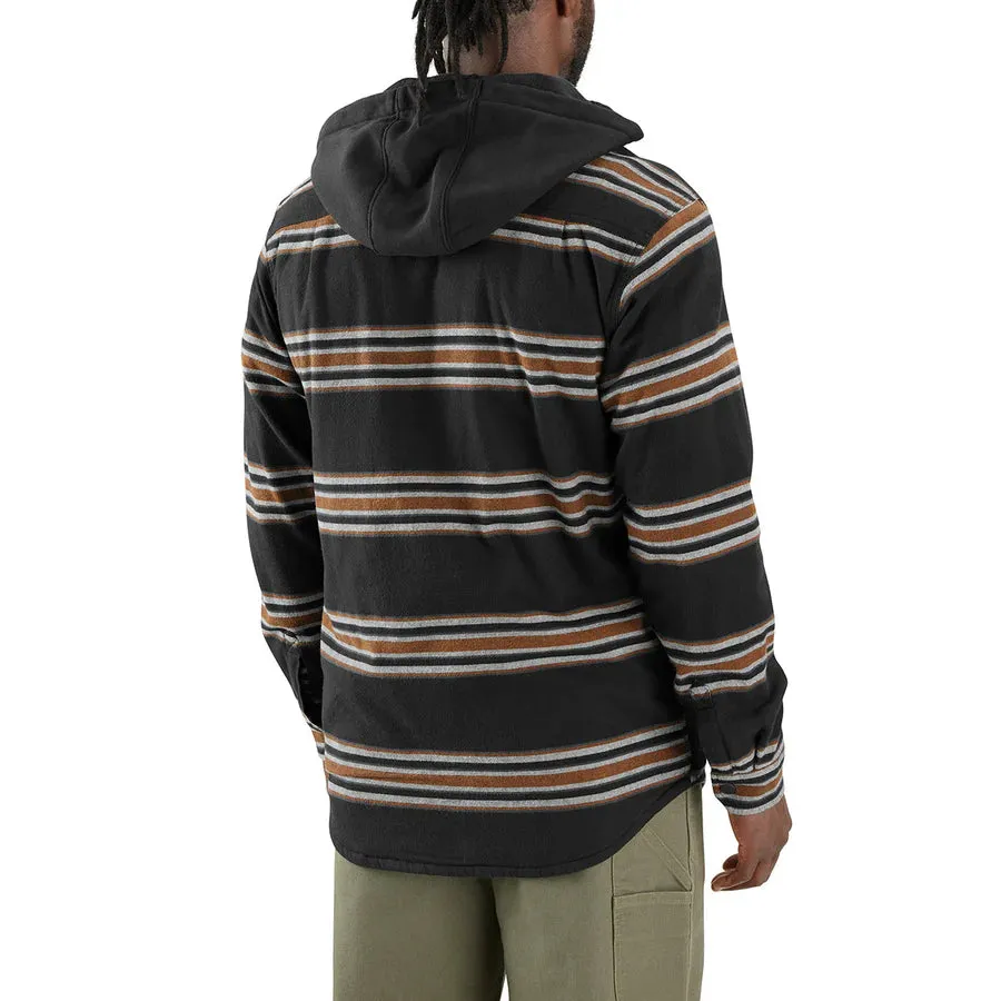 Carhartt Men's Rugged Flex Relaxed Fit Flannel Lined Hooded Shirt Jac