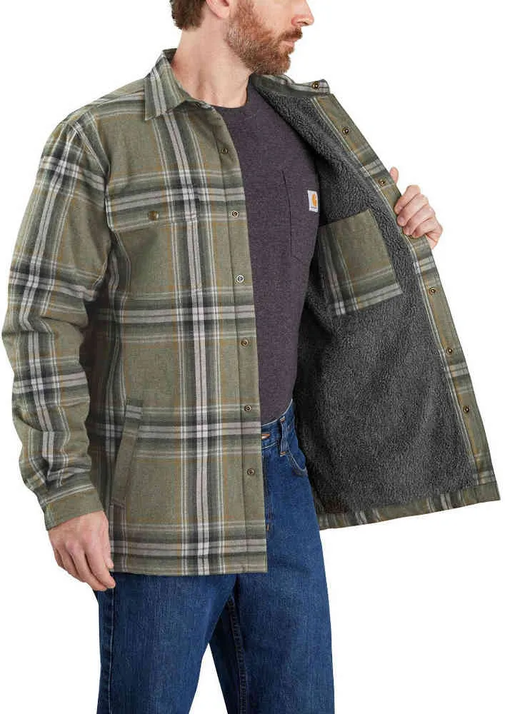 Carhartt Sherpa Lined Flannel Shirt, Green