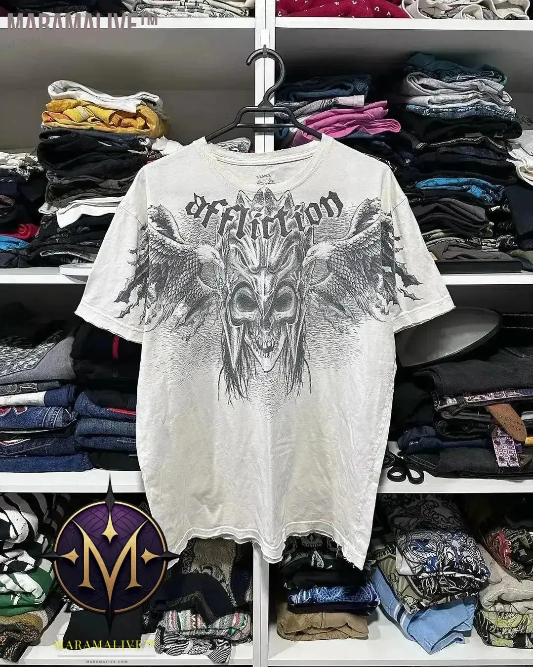 Casual Y2K Hip-Hop Gothic Print T-shirt for Men and Women Short-Sleeved Streetwear Fashionable Retro Top