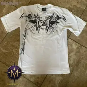 Casual Y2K Hip-Hop Gothic Print T-shirt for Men and Women Short-Sleeved Streetwear Fashionable Retro Top