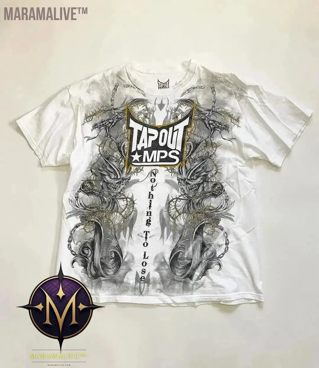 Casual Y2K Hip-Hop Gothic Print T-shirt for Men and Women Short-Sleeved Streetwear Fashionable Retro Top