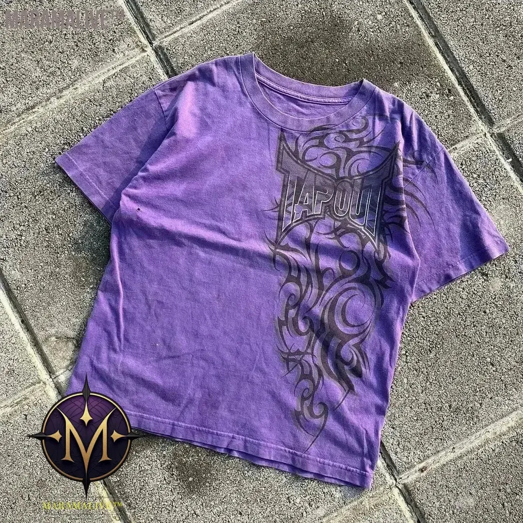 Casual Y2K Hip-Hop Gothic Print T-shirt for Men and Women Short-Sleeved Streetwear Fashionable Retro Top