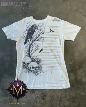 Casual Y2K Hip-Hop Gothic Print T-shirt for Men and Women Short-Sleeved Streetwear Fashionable Retro Top