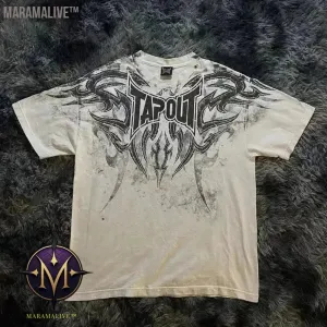 Casual Y2K Hip-Hop Gothic Print T-shirt for Men and Women Short-Sleeved Streetwear Fashionable Retro Top
