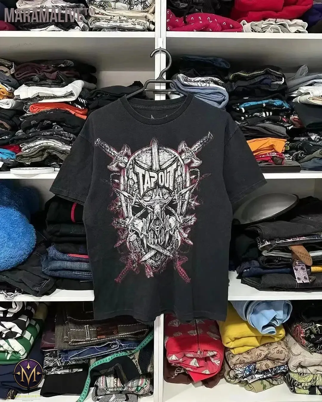 Casual Y2K Hip-Hop Gothic Print T-shirt for Men and Women Short-Sleeved Streetwear Fashionable Retro Top