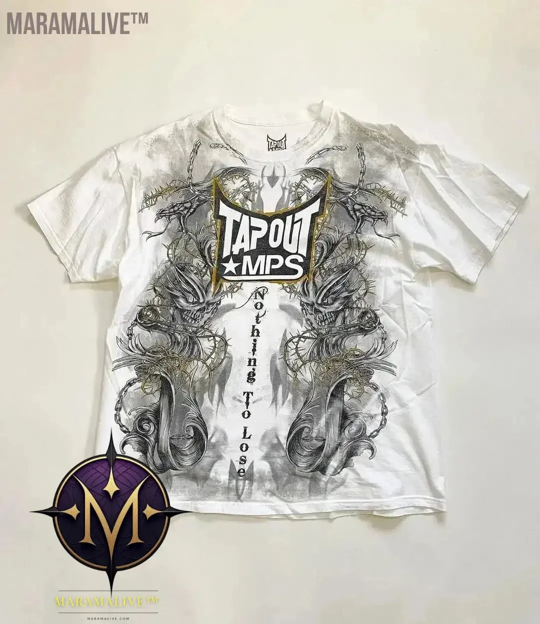 Casual Y2K Hip-Hop Gothic Print T-shirt for Men and Women Short-Sleeved Streetwear Fashionable Retro Top