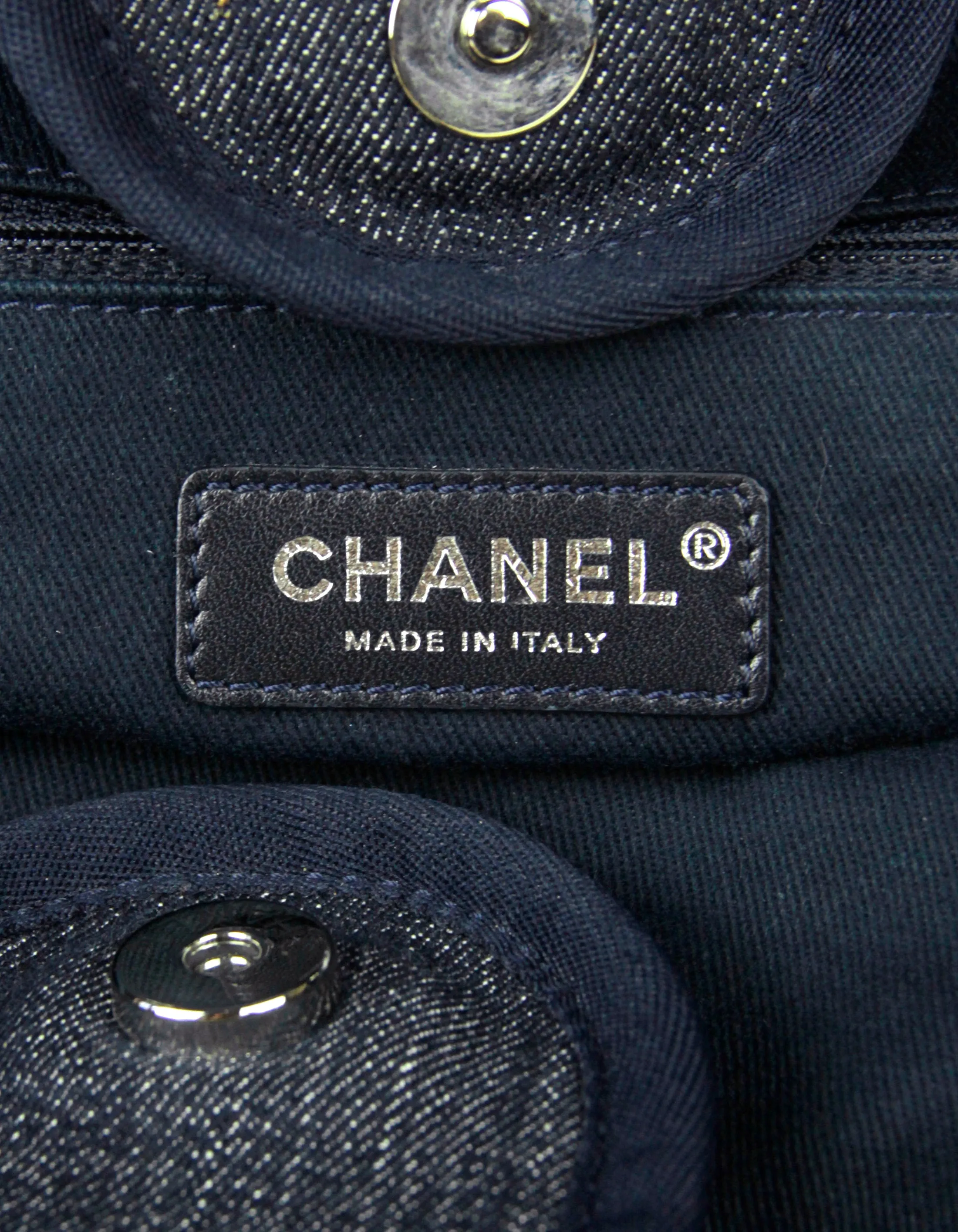 Chanel Dark Blue Denim Medium Deauville Tote Bag
