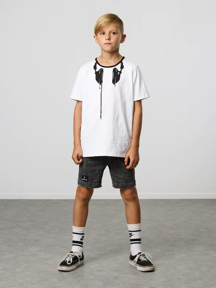 Checkerboard Pocket Denim Shorts