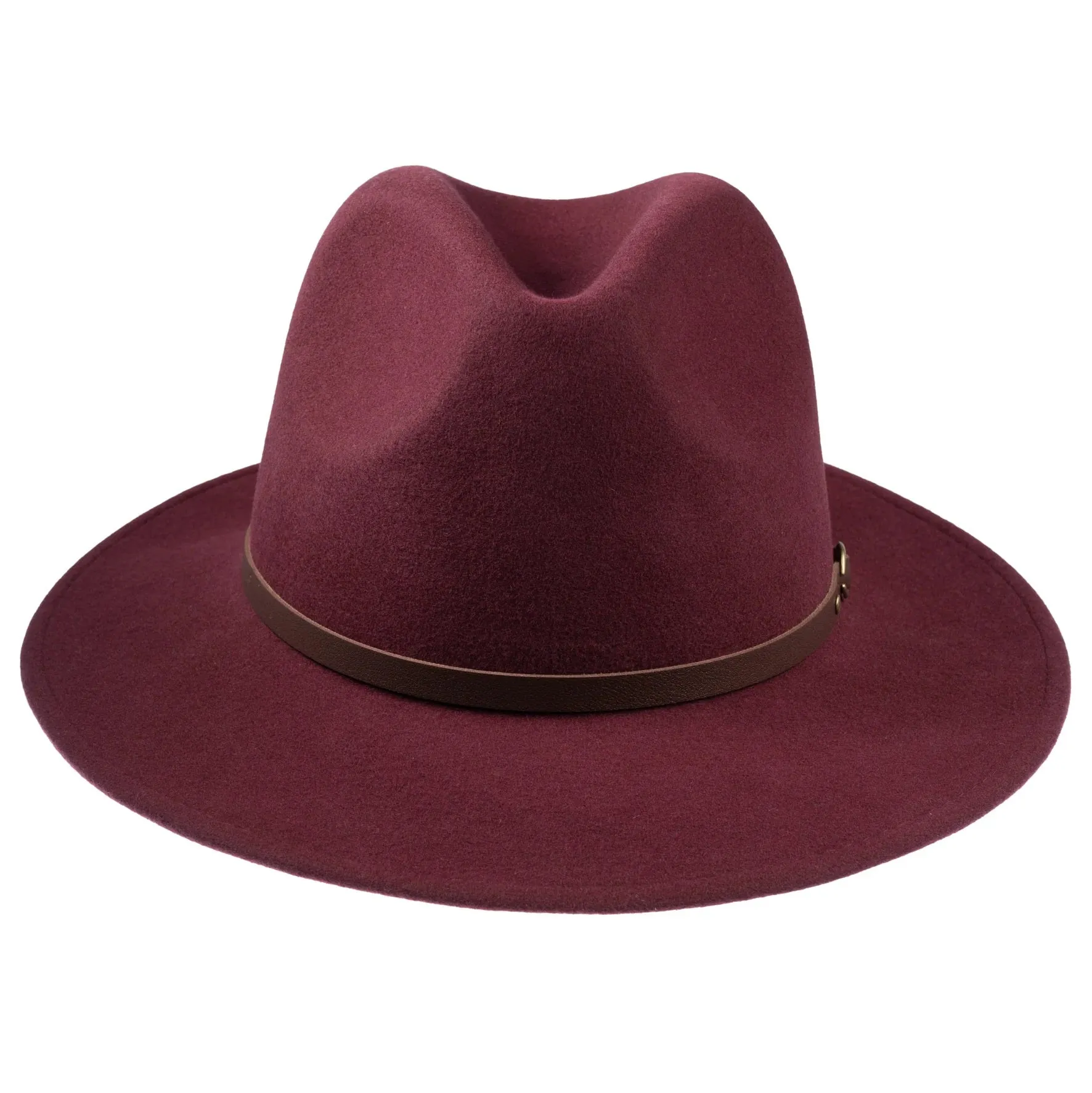 CHRISTYS' Crushable Wool Felt Safari Hat - Maroon