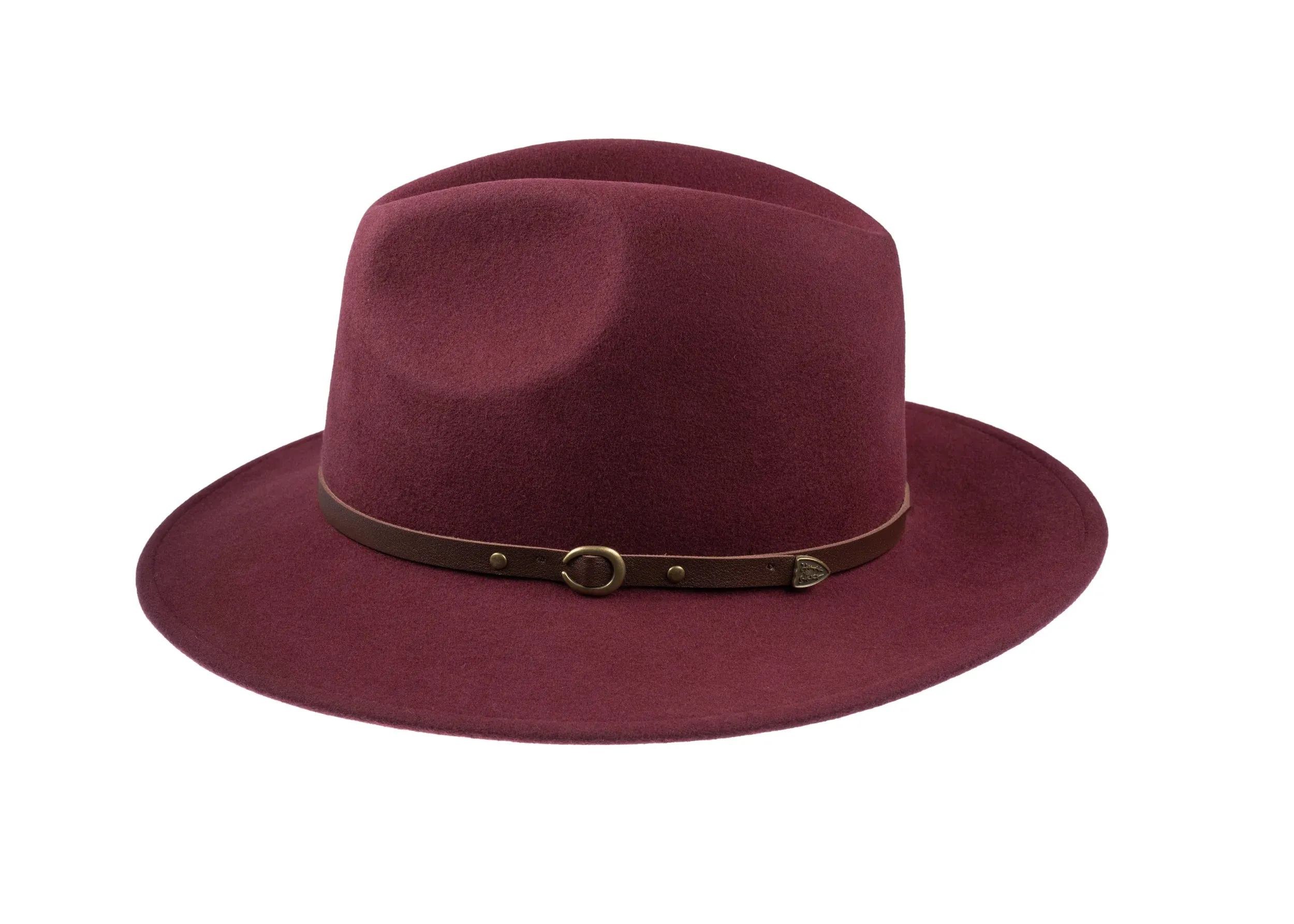 CHRISTYS' Crushable Wool Felt Safari Hat - Maroon
