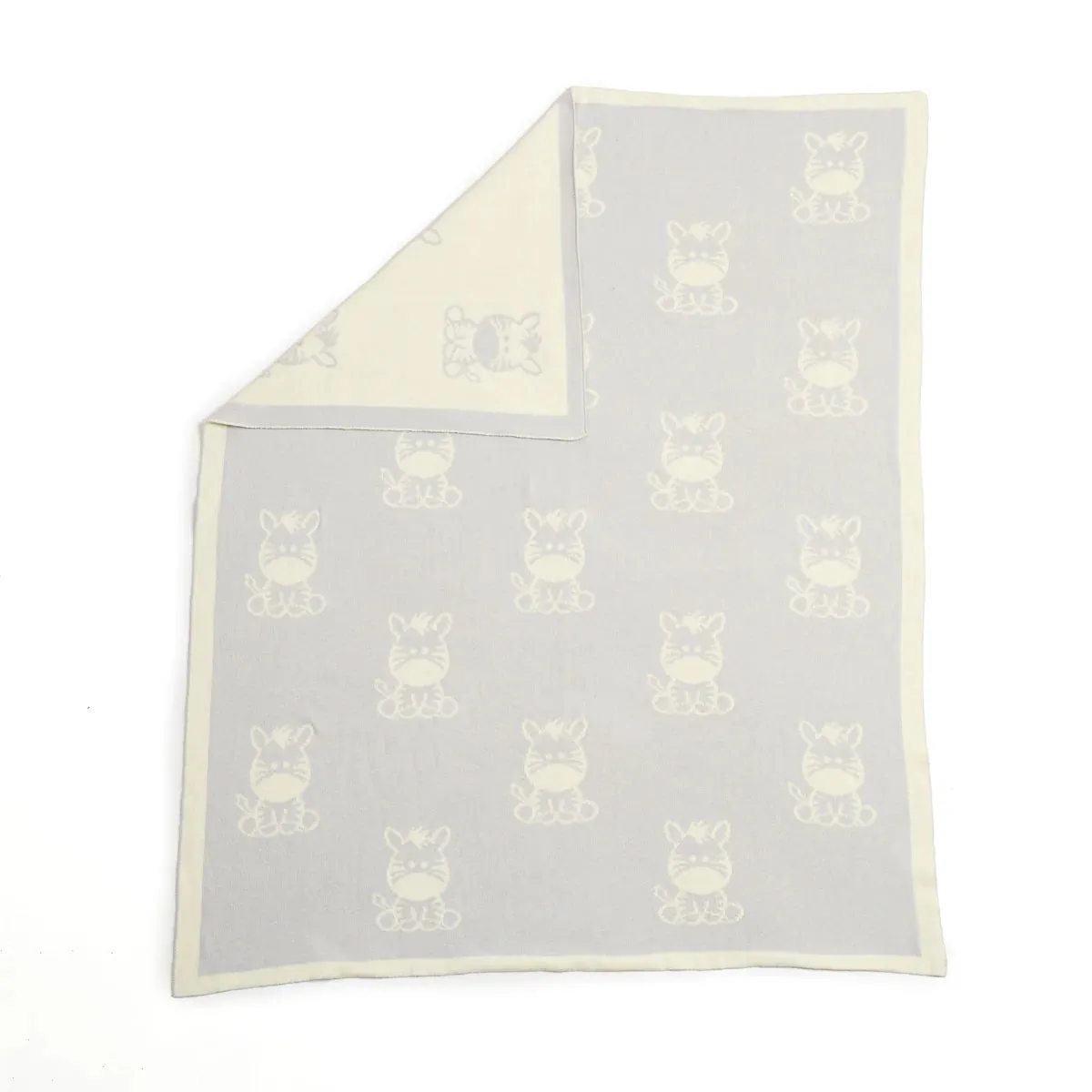 Clair De Lune Reversible Zebra Knitted Blanket