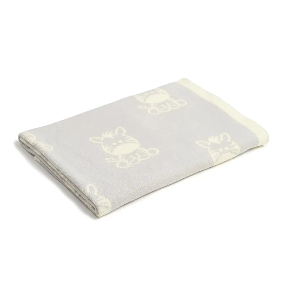 Clair De Lune Reversible Zebra Knitted Blanket