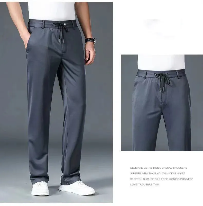 Clark & Co. 10XL Oversized Men's Formal Trousers – Winter Elastic Waist Dress Pants for Men (Slim Fit, Plus Size, Baggy Options)