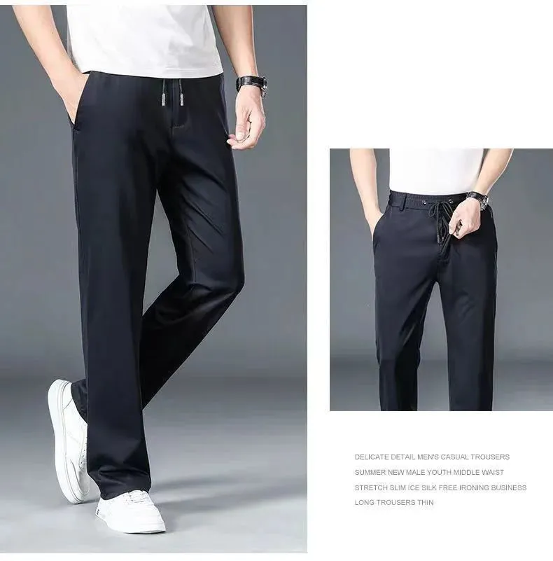 Clark & Co. 10XL Oversized Men's Formal Trousers – Winter Elastic Waist Dress Pants for Men (Slim Fit, Plus Size, Baggy Options)