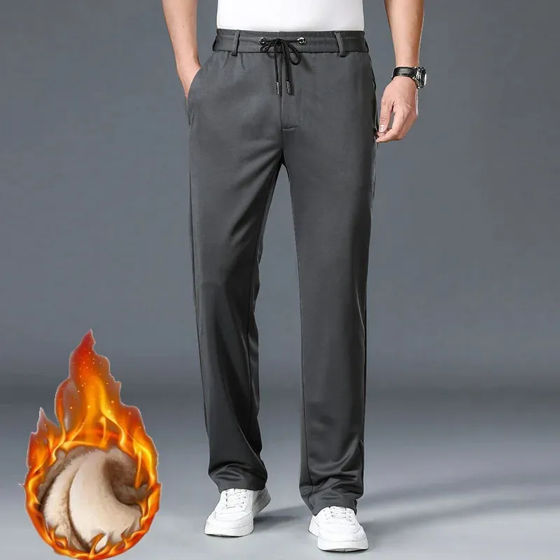 Clark & Co. 10XL Oversized Men's Formal Trousers – Winter Elastic Waist Dress Pants for Men (Slim Fit, Plus Size, Baggy Options)