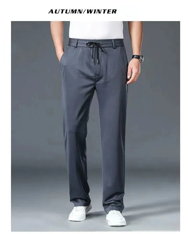Clark & Co. 10XL Oversized Men's Formal Trousers – Winter Elastic Waist Dress Pants for Men (Slim Fit, Plus Size, Baggy Options)