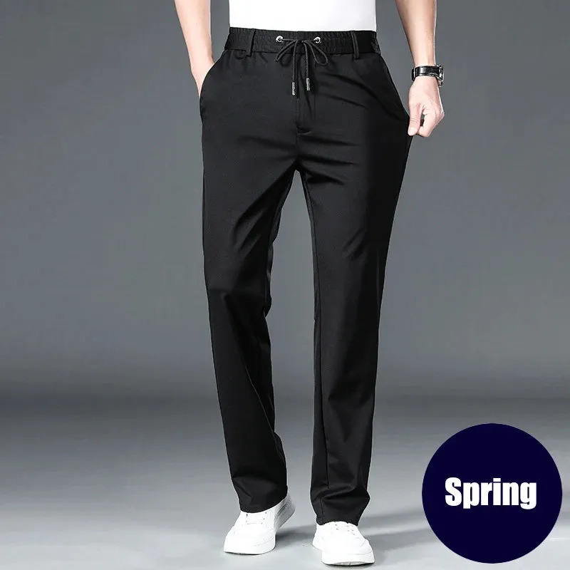 Clark & Co. 10XL Oversized Men's Formal Trousers – Winter Elastic Waist Dress Pants for Men (Slim Fit, Plus Size, Baggy Options)