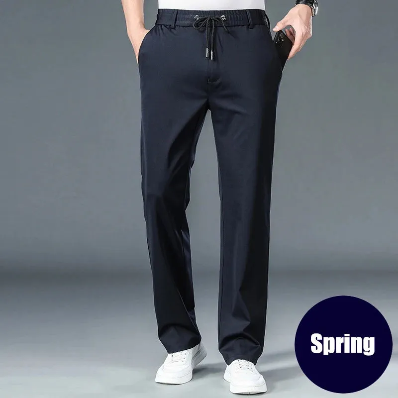 Clark & Co. 10XL Oversized Men's Formal Trousers – Winter Elastic Waist Dress Pants for Men (Slim Fit, Plus Size, Baggy Options)