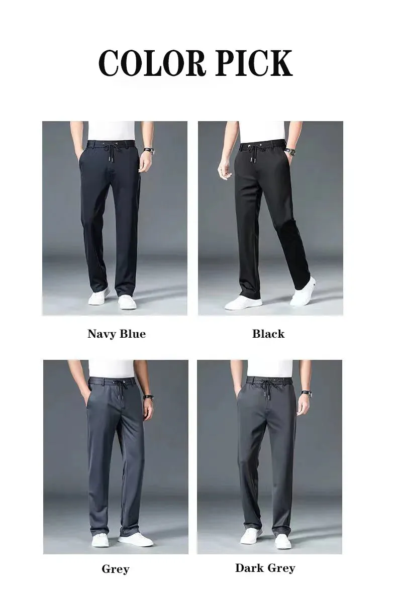 Clark & Co. 10XL Oversized Men's Formal Trousers – Winter Elastic Waist Dress Pants for Men (Slim Fit, Plus Size, Baggy Options)