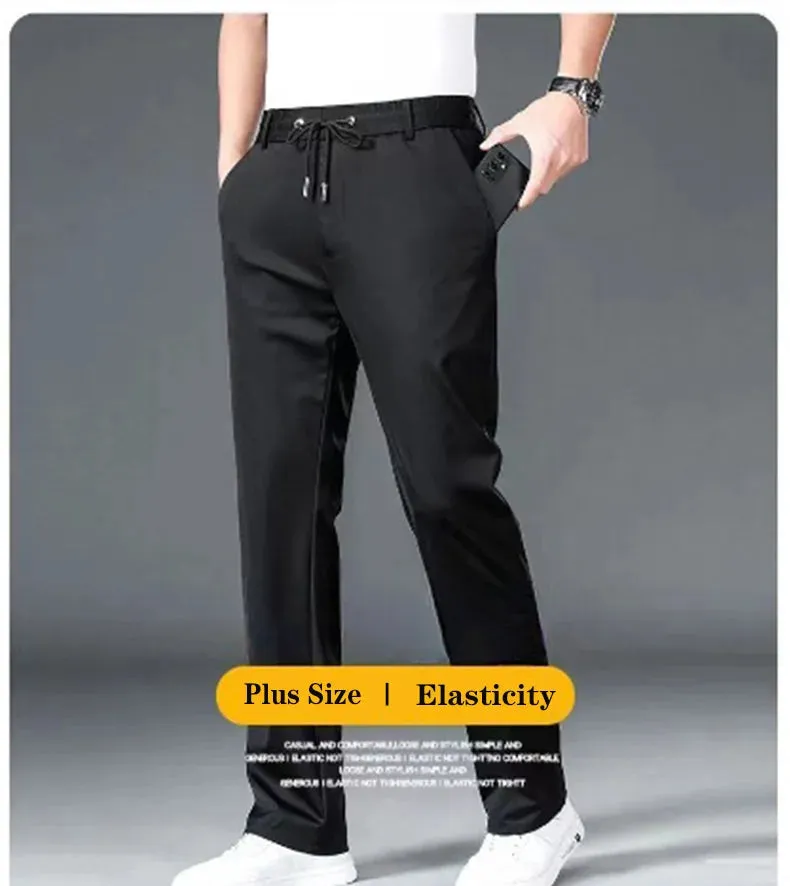Clark & Co. 10XL Oversized Men's Formal Trousers – Winter Elastic Waist Dress Pants for Men (Slim Fit, Plus Size, Baggy Options)