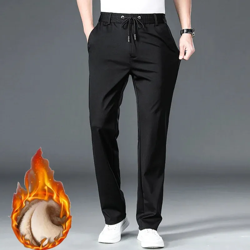 Clark & Co. 10XL Oversized Men's Formal Trousers – Winter Elastic Waist Dress Pants for Men (Slim Fit, Plus Size, Baggy Options)