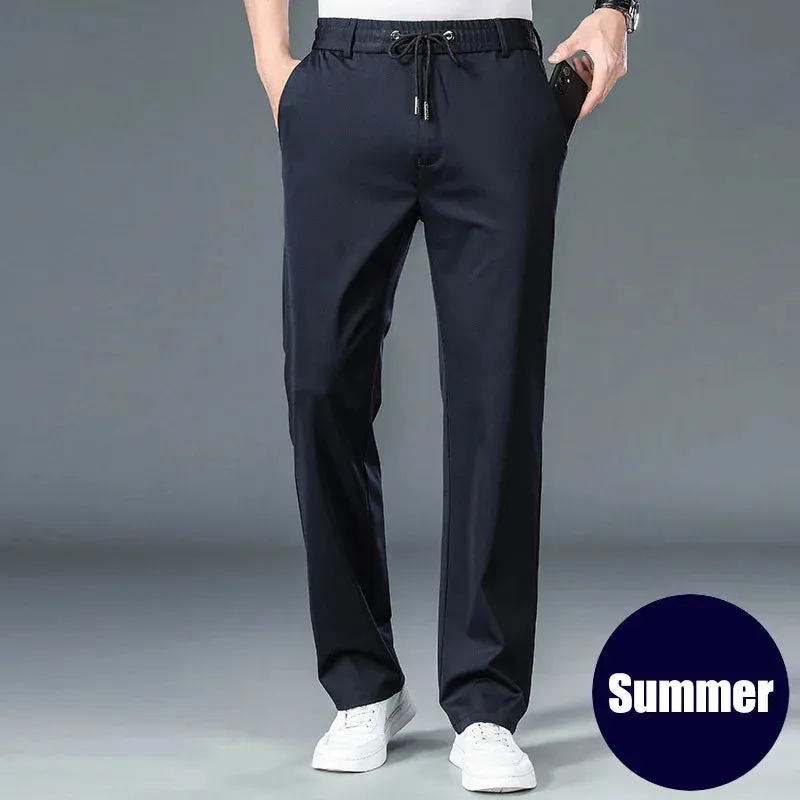 Clark & Co. 10XL Oversized Men's Formal Trousers – Winter Elastic Waist Dress Pants for Men (Slim Fit, Plus Size, Baggy Options)