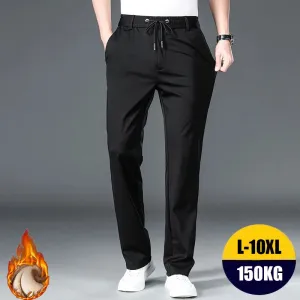Clark & Co. 10XL Oversized Men's Formal Trousers – Winter Elastic Waist Dress Pants for Men (Slim Fit, Plus Size, Baggy Options)