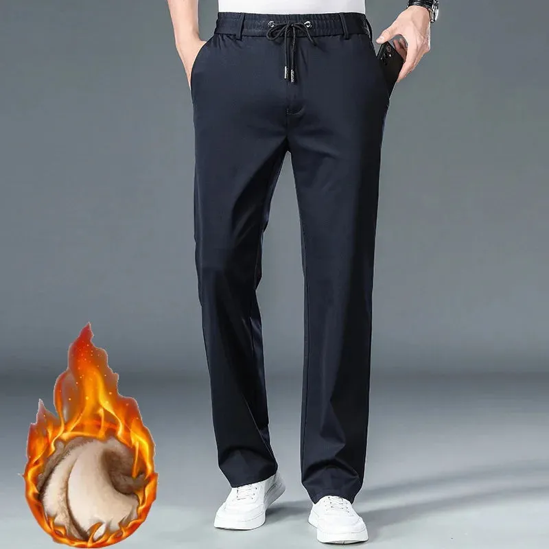 Clark & Co. 10XL Oversized Men's Formal Trousers – Winter Elastic Waist Dress Pants for Men (Slim Fit, Plus Size, Baggy Options)