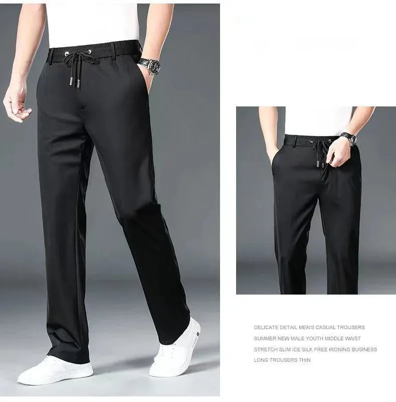 Clark & Co. 10XL Oversized Men's Formal Trousers – Winter Elastic Waist Dress Pants for Men (Slim Fit, Plus Size, Baggy Options)