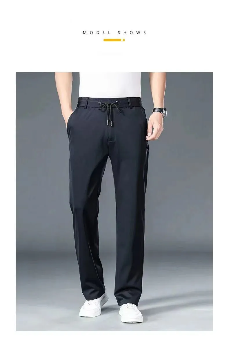 Clark & Co. 10XL Oversized Men's Formal Trousers – Winter Elastic Waist Dress Pants for Men (Slim Fit, Plus Size, Baggy Options)