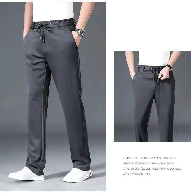 Clark & Co. 10XL Oversized Men's Formal Trousers – Winter Elastic Waist Dress Pants for Men (Slim Fit, Plus Size, Baggy Options)