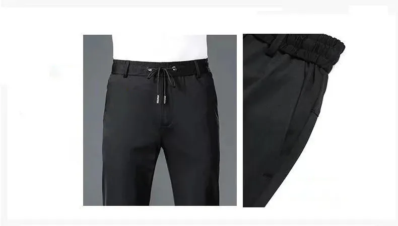 Clark & Co. 10XL Oversized Men's Formal Trousers – Winter Elastic Waist Dress Pants for Men (Slim Fit, Plus Size, Baggy Options)
