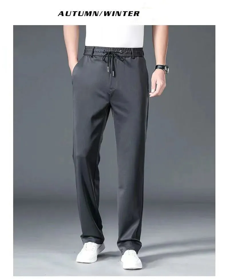 Clark & Co. 10XL Oversized Men's Formal Trousers – Winter Elastic Waist Dress Pants for Men (Slim Fit, Plus Size, Baggy Options)