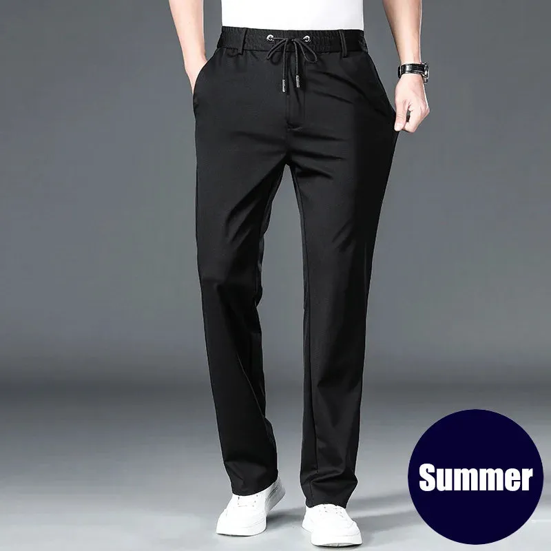 Clark & Co. 10XL Oversized Men's Formal Trousers – Winter Elastic Waist Dress Pants for Men (Slim Fit, Plus Size, Baggy Options)