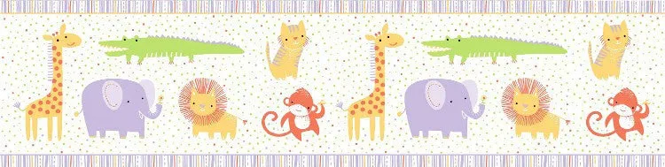 Clothworks Light Purple Animal Safari Sweet Organic Cotton Fabric