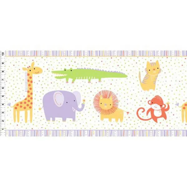 Clothworks Light Purple Animal Safari Sweet Organic Cotton Fabric