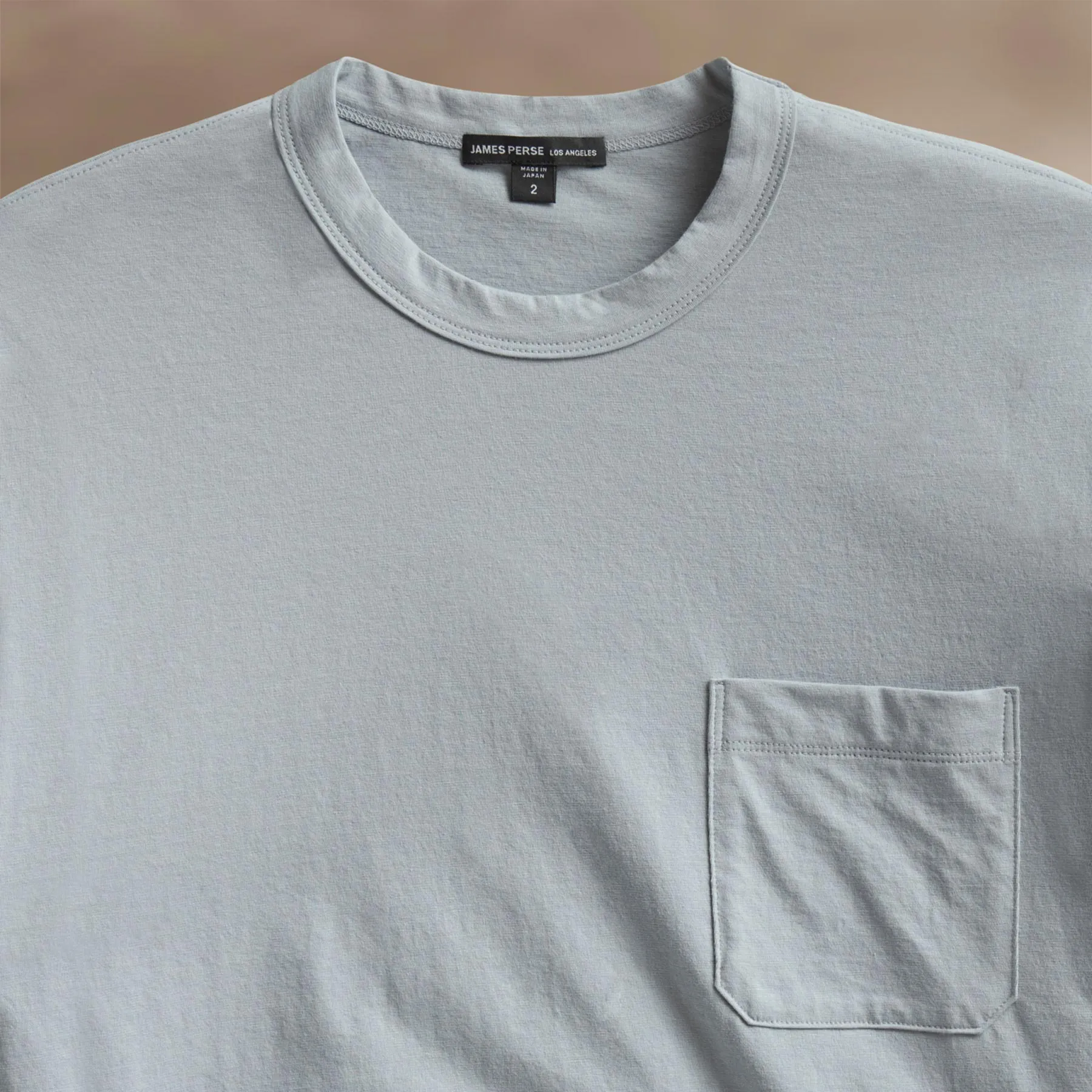 Cotton Linen Pocket Tee - Grey Sky