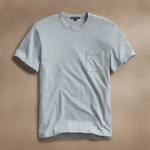 Cotton Linen Pocket Tee - Grey Sky