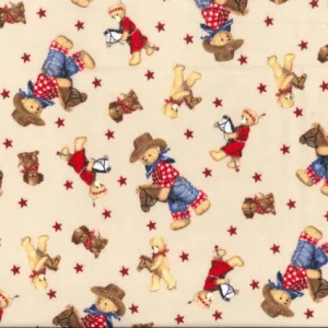 Cowboy Bear Novelty Print Flannel